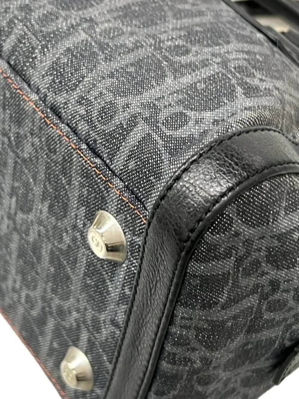 DIOR/ChristianDior Flight/Trotter Navy Black Orange Denim Jacquard Leather - Picture 6 of 15